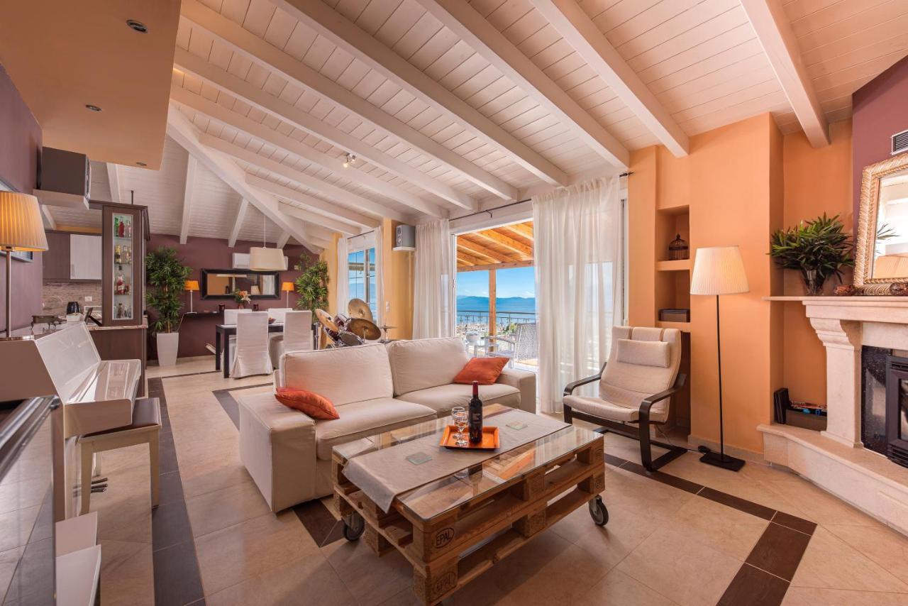 Panoramic View!Penthouse 120Qm Of Sea & Mountain Villa Loutra Edipsou  Luaran gambar